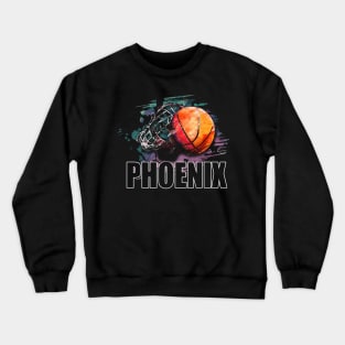 Retro Pattern Phoenix Basketball Classic Style Crewneck Sweatshirt